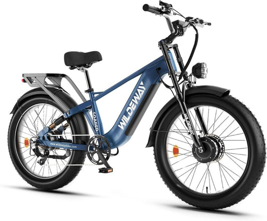 Bicicletta elettrica da montagna SOARED per adulti con motori doppi, sensore di coppia, batteria rimovibile 48V 30Ah, freni idraulici, sospensione completa e pneumatici larghi da 26x4.0 pollici