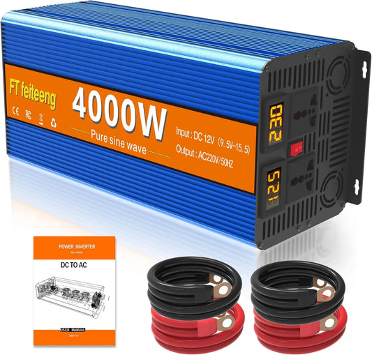 Inverter CC-CA e convertitore di tensione, 4000W, 8000W, per campeggio e camper, alimentazione solare, 12v, 220v