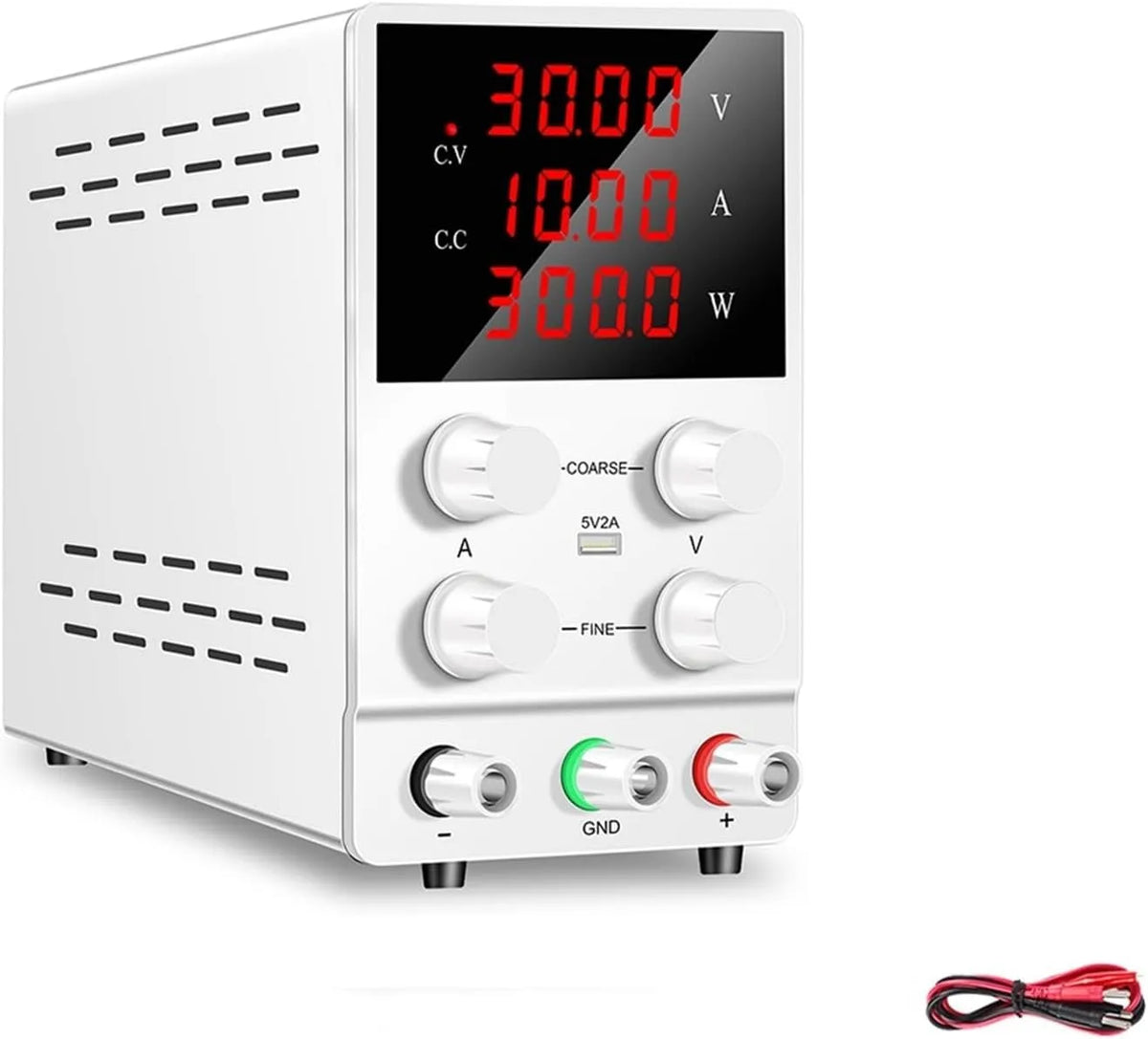 Alimentatore da banco CC regolabile e alimentatore da laboratorio, con display digitale, 300W, 30V, 5V, 10A