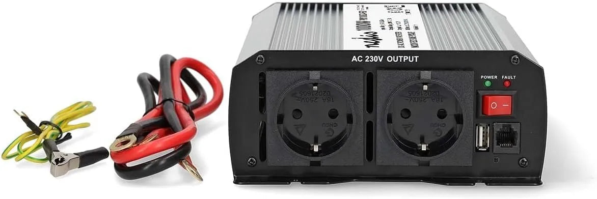 Nedis PIM100024FGY Inverter CC-CA e convertitore di tensione, 1000 W, 2000 W, 24 V, 230 V