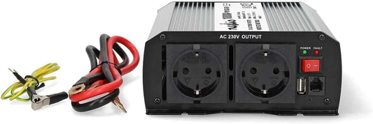 Nedis PIM100024FGY Inverter CC-CA e convertitore di tensione, 1000 W, 2000 W, 24 V, 230 V