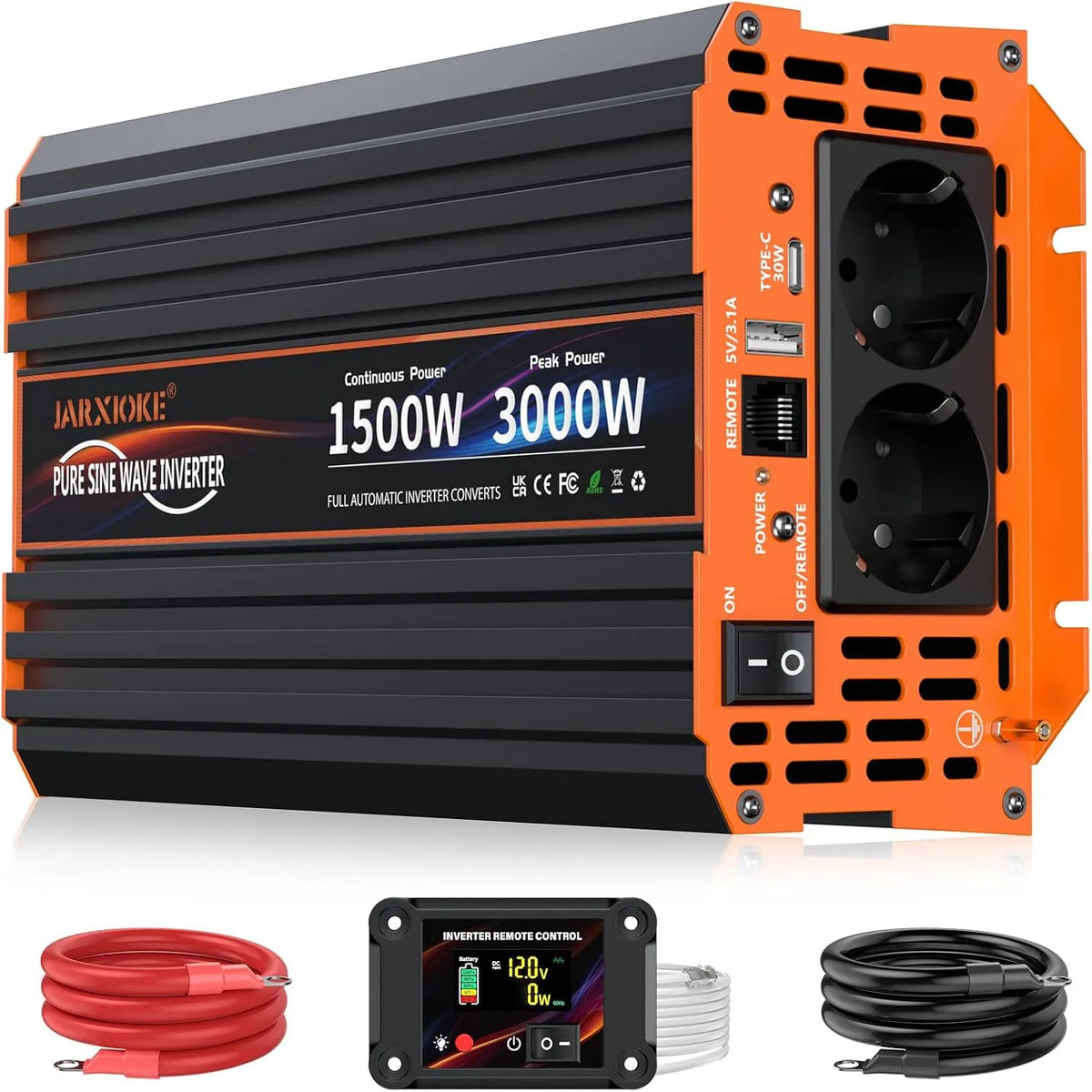 Inverter CC-CA e convertitore di tensione, 1500W, 12v, 220v, per campeggio e camper