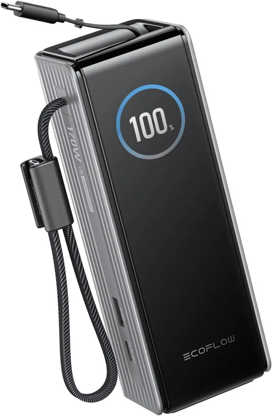 EcoFlow Power bank a ricarica rapida e caricatore portatile, 25000 mAh, con USB-C, 170 W, 100 W