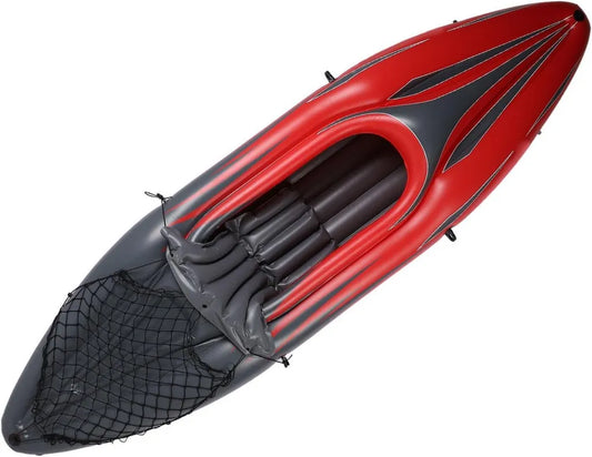 Kayak Gonfiabile in PVC per 1 Persona, Ideale per Pesca e Sport Acquatici, Facile da Trasportare, Colore Rosso
