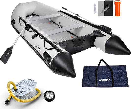 Gommone NEMAXX® per 2-7 Persone, Modelli 230/330/380 cm, Motorizzabile, Fondo Gonfiabile o in Alluminio, Carico fino a 905 kg, Accessori Inclusi