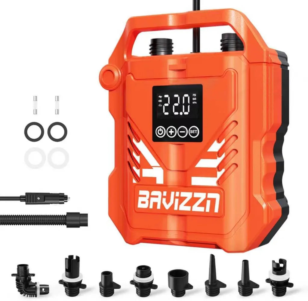 Pompa Elettrica SUP 12V 22 PSI - Gonfiatore Automatico a Doppio Stadio per Paddleboard e Gommoni