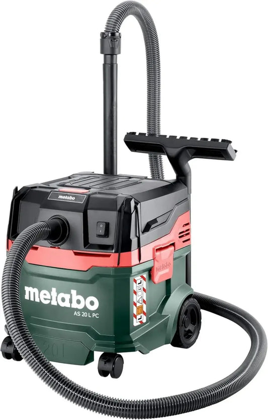 Aspirapolvere Metabo AS 20 L PC - Multiuso per Liquidi e Solidi con Filtro Autopulente - Cavo 5,5 m