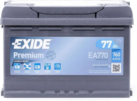 Batteria Auto EXIDE 77Ah 760A EN - Dimensioni L278 B175 H190