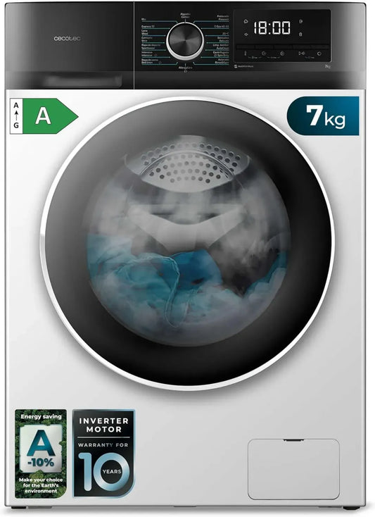 Lavatrice Frontale 7 Kg Inverter Cecotec con 16 Programmi e Vapore