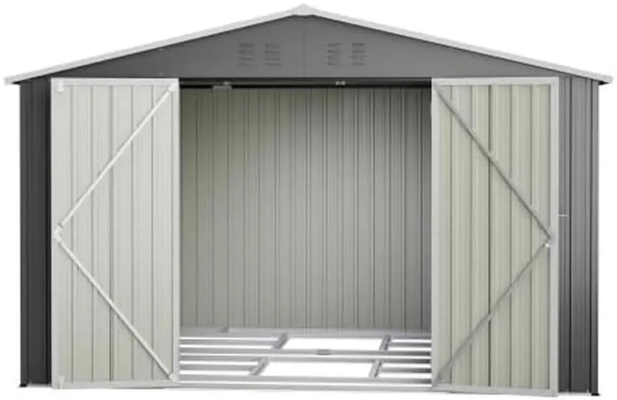 Capanno da Giardino in Acciaio Zincato XXL con Porte Sicure, 300x252x191 cm, Colore Antracite