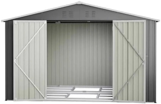 Capanno da Giardino in Acciaio Zincato XXL con Porte Sicure, 300x252x191 cm, Colore Antracite