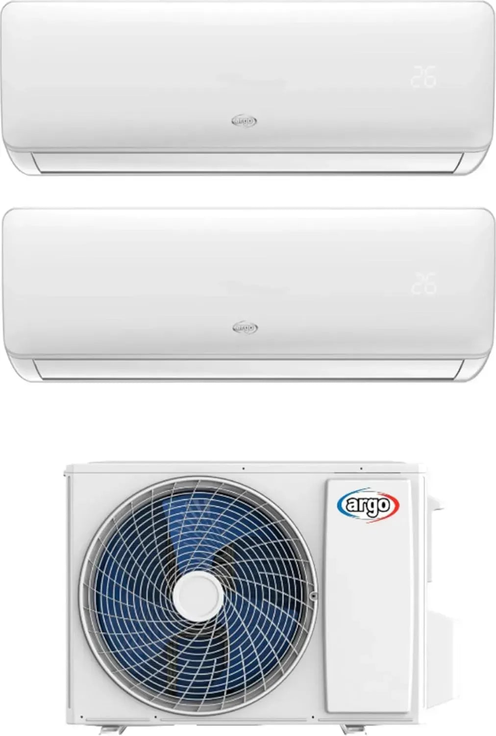 Sistema Climatizzatore Dual Split 9000 e 12000 BTU con Pompa di Calore, Classe Energetica A++/A+