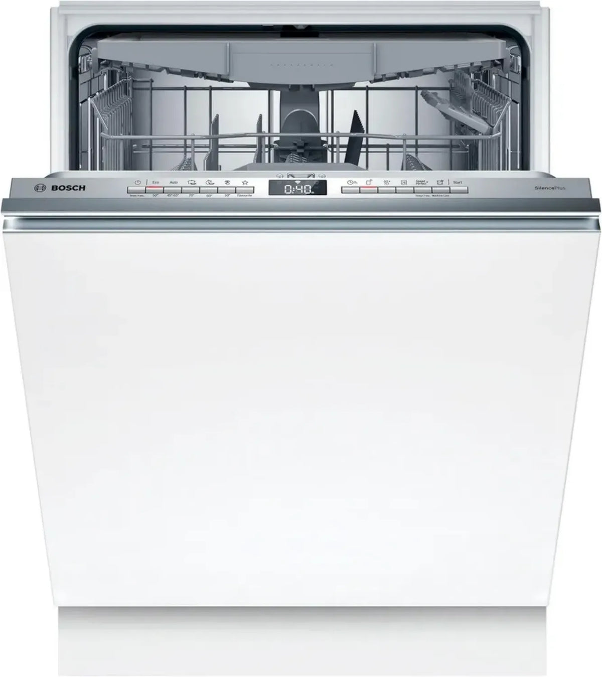Bosch Lavastoviglie Integrata 60 cm, Serie 4, 14 Coperti, Terzo Cestello, Home Connect, Motore Eco Silence, Bianca