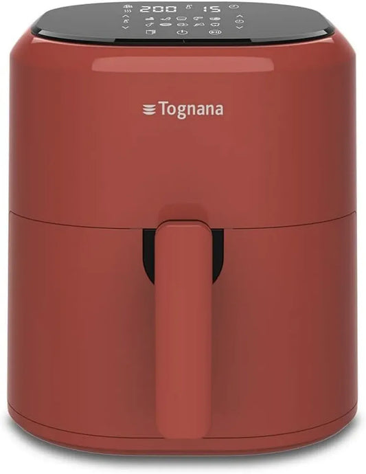 Tognana Iridea, Friggitrice ad Aria 4,5 L, Rosso Mela, con Griglia Antiaderente e Display Digitale