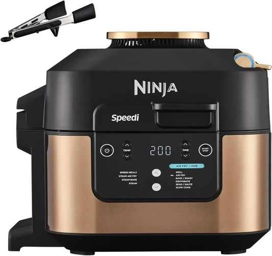 Pentola Elettrica Ninja Speedi 10 in 1 per Cottura Veloce, 5,7L, Friggitrice ad Aria e Vapore, Pasto Pronto in 15 Minuti, Nero/Rame