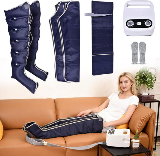 Massaggiatore elettrico – massaggio a compressione d'aria, per braccia e gambe, uso domestico, 6 Camere, blu