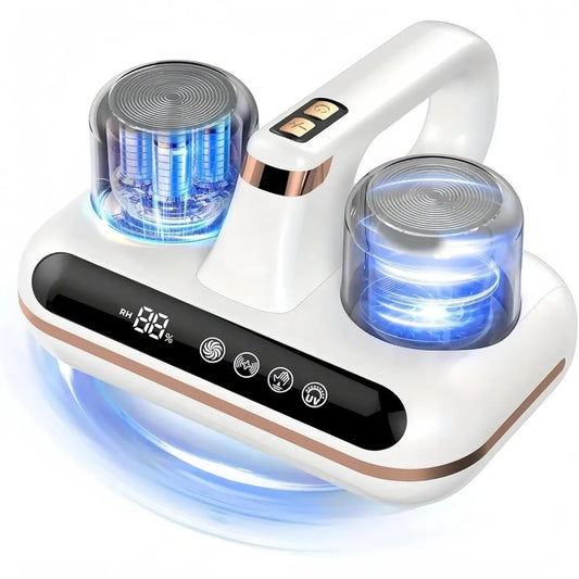 Umidificatore d'Aria con LED, Carica Wireless e Sensore di Umidità, Colore Bianco e Oro