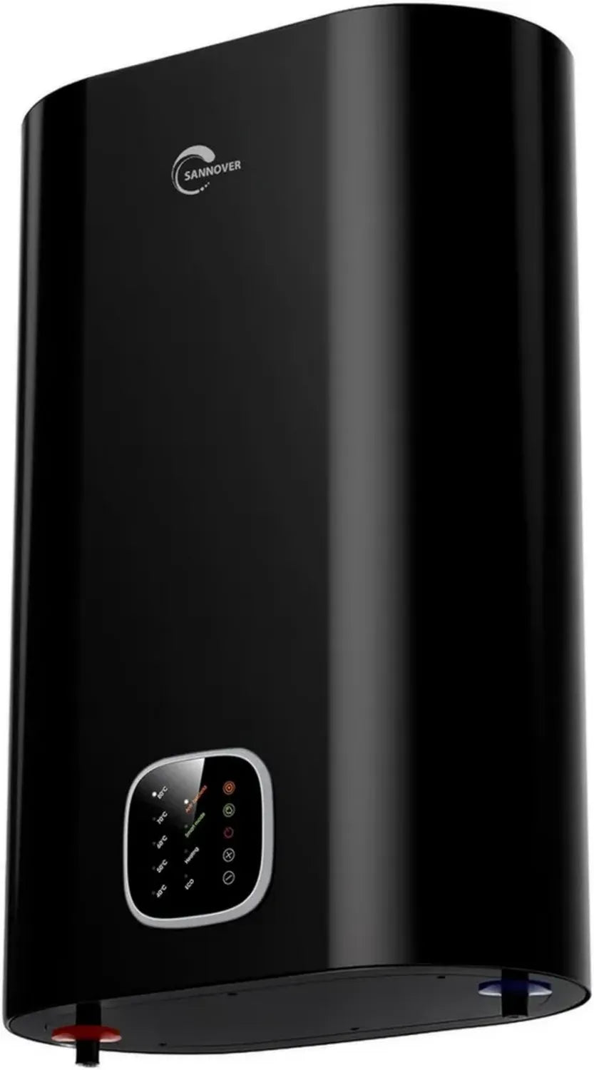 Sannover - Scaldabagno Elettrico da 50 Litri, Design Piatto e Versatile, Nero