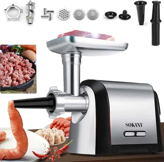 Tritacarne Elettrico SOKANY SK-088 3200W, 3 in 1 con Accessori per Salsicce e Kebbe