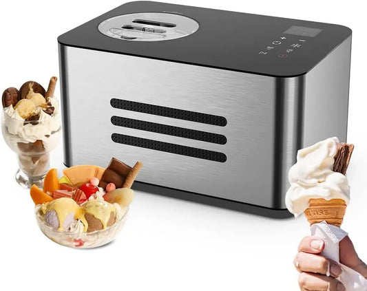 Macchina per Gelato con Compressore, 1,5L per Uso Domestico, Display LCD, Ideale per Famiglie