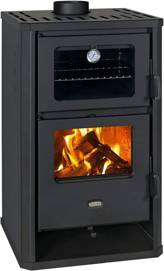 Prity - Stufa a Legna con Forno, 14 kW, Riscaldamento Efficiente