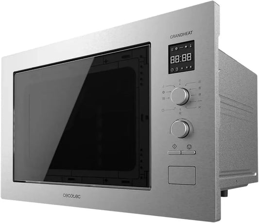 Forno a Microonde Incasso Cecotec GrandHeat 2500, 25L, 900W, Grill 1000W, Schermo Tattile, 8 Programmi