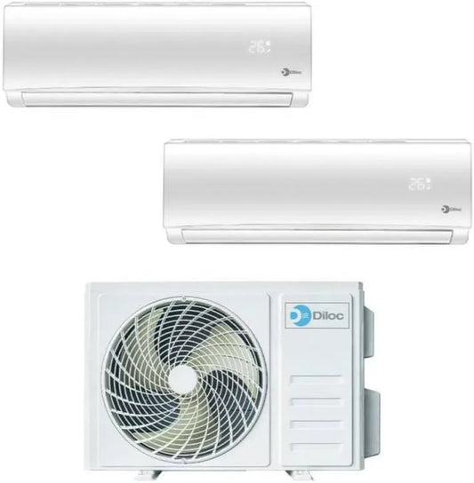 Condizionatore Inverter Dual Split Diloc 9+12 BTU 9000+12000 A+++ con Wi-Fi 32 R