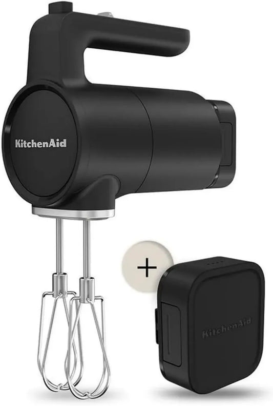 Sbattitore Elettrico KitchenAid Senza Fili - 7 Velocità con Soft Start e Fruste Turbo Acciaio Inox - 60 Minuti di Autonomia - Potente e Versatile - Colore Nero