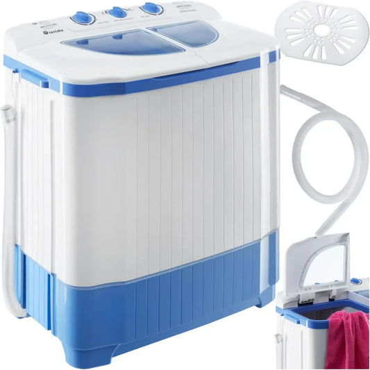 Lavatrice Compatta 2 in 1 con Centrifuga da 4,5 kg, Portatile e Ideale per Campeggio o Spazi Ristretti - Bianco
