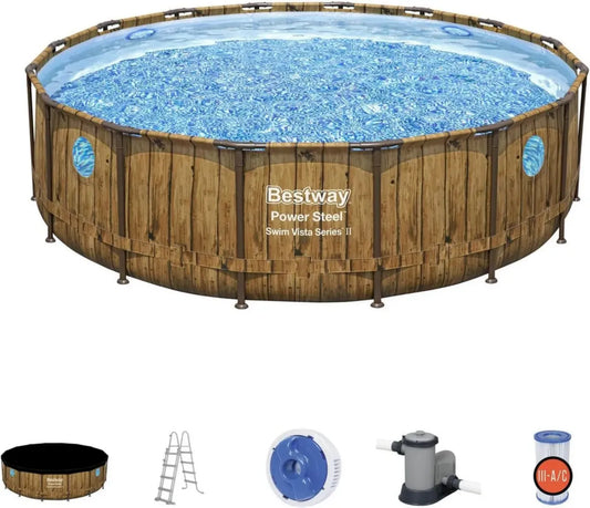 Piscina Fuori Terra Power Steel Swim Vista Bestway 488x122 cm