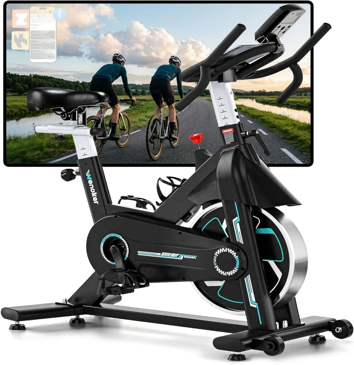 Cyclette – resistenza magnetica, 160 kg, Wenoker