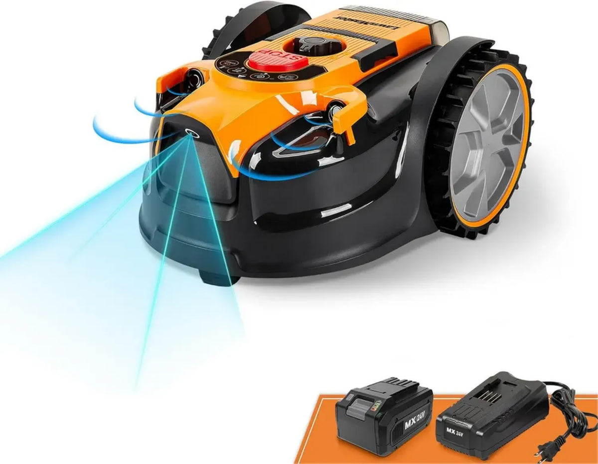 Robot Tagliaerba Senza Filo LawnMaster da 16', Copertura 150 m², Tecnologia di Rilevamento Ostacoli, Funzionamento Silenzioso