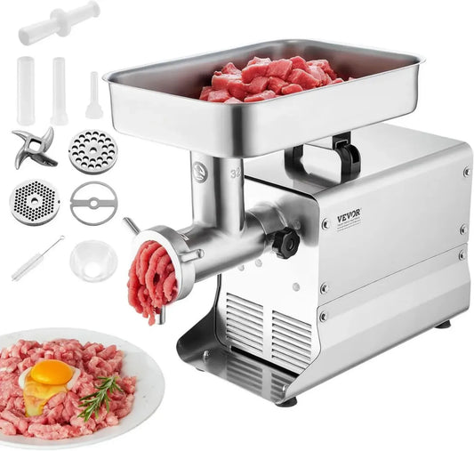 Tritacarne Elettrico VEVOR 9,5 kg/min, Macchina per Salsicce in Acciaio Inox