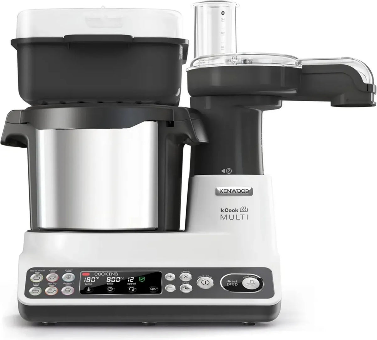 Kenwood kCook Multi CCL401WH – Robot da Cucina Multifunzione, 30-180 °C, 4.5L, 7 Programmi, Tritatutto e Direct Prep, Cottura Lenta