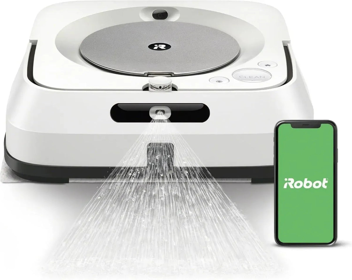 iRobot Braava Jet m6, Robot Lavapavimenti Wifi con Spruzzo di Precisione, Potente e Compatto in Bianco