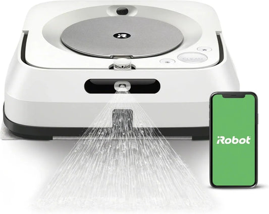 iRobot Braava Jet m6, Robot Lavapavimenti Wifi con Spruzzo di Precisione, Potente e Compatto in Bianco