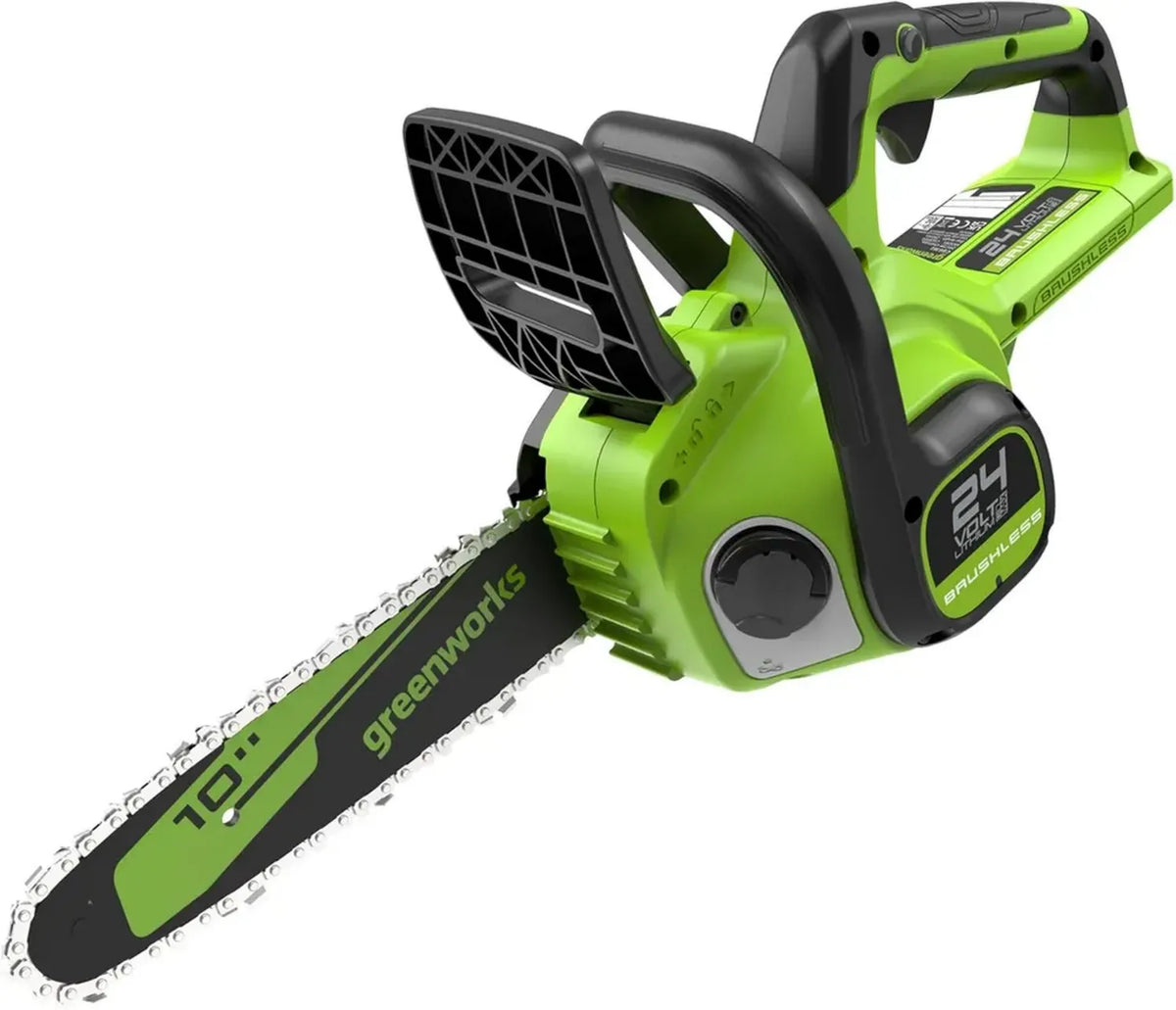 Motosega Elettrica 24V Greenworks Senza Fili, Barra 25cm, Brushless con Lubrificazione Automatica