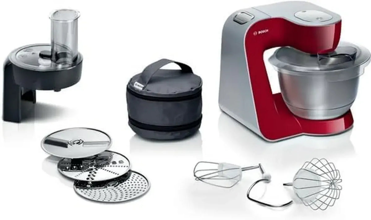 Robot da Cucina Bosch MUM58710, 1000W, Ciotola 3,9L Inox, 7 Velocità, Accessori Inclusi, Lavabile in Lavastoviglie, Rosso