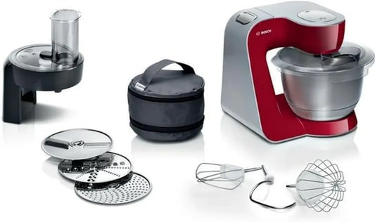 Robot da Cucina Bosch MUM58710, 1000W, Ciotola 3,9L Inox, 7 Velocità, Accessori Inclusi, Lavabile in Lavastoviglie, Rosso