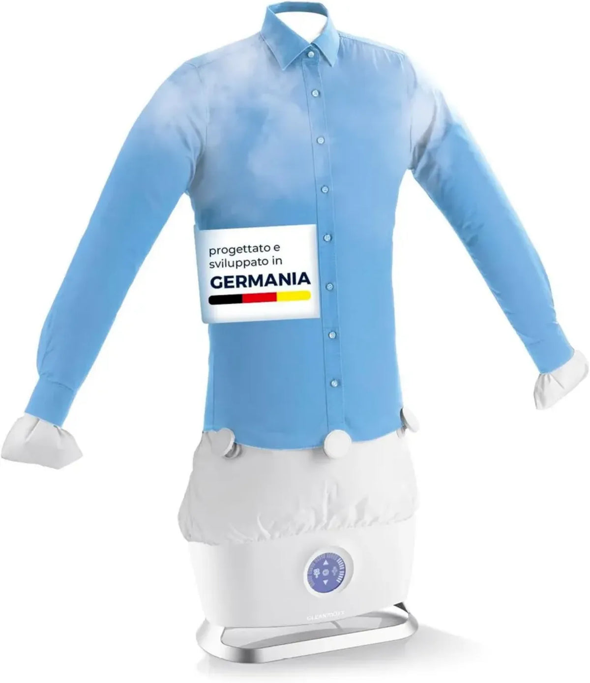 Stiratrice Automatica CLEANmaxx con Funzione Vapore, Ideale per Camicie e Bluse, Delicata su Tessuti, 2 Programmi, Display Touch