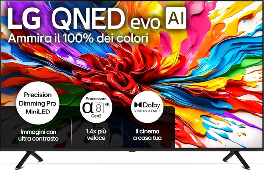 TV Smart LG QNED92 55' 4K MiniLED, AI e Dolby Vision, Gaming 144Hz