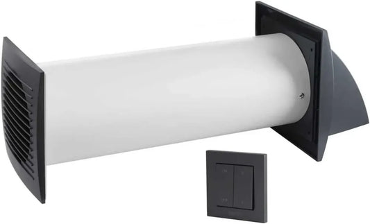 EUROPLAST Ø 100 mm Ventilatore con Recupero di Calore Doppio Flusso - Antracite Ventilazione Meccanica Controllata