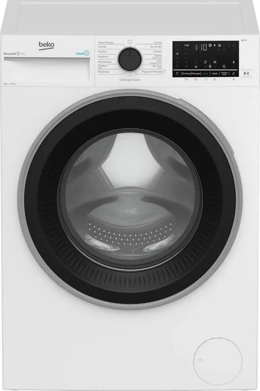 Lavatrice Beko 8kg Classe A, 1400 giri, Inverter, Funzione Vapore SteamCure, Bluetooth