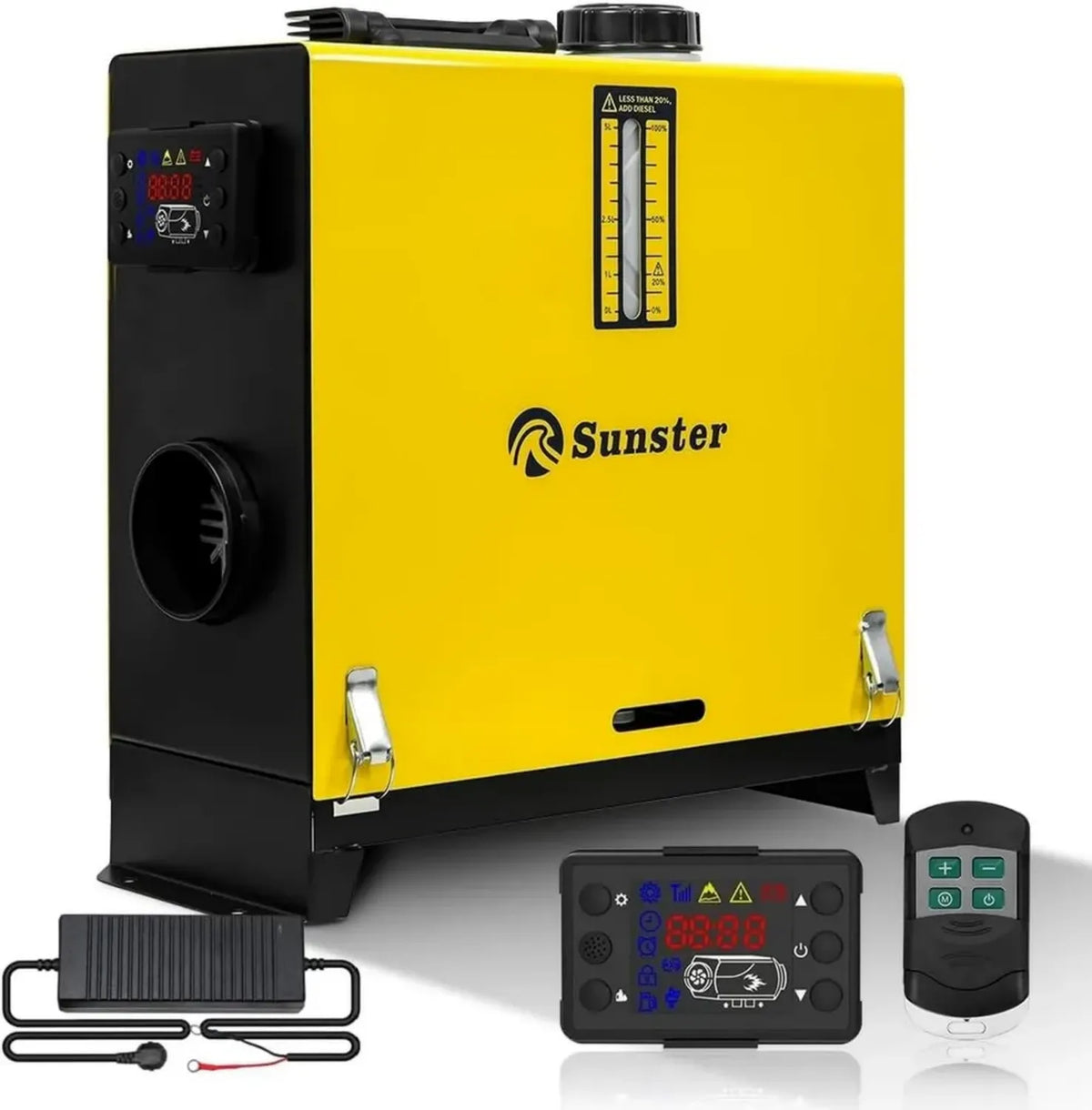 Riscaldatore Diesel Portatile da 8 kW, Compatibile con 12 V/24 V DC e 240 V AC, con Telecomando e Display LCD, Ideale per Veicoli
