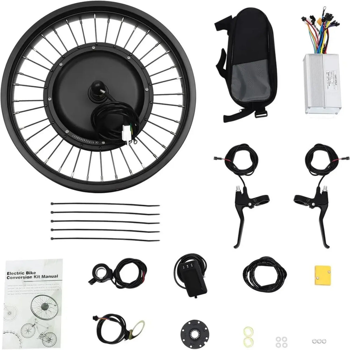 Kit di Conversione Fatbike 20' 48V 1000W, Ruota Anteriore Brushless con Display LCD e Controllo a Pollice