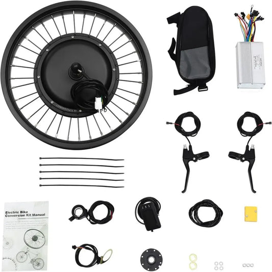 Kit di Conversione Fatbike 20' 48V 1000W, Ruota Anteriore Brushless con Display LCD e Controllo a Pollice