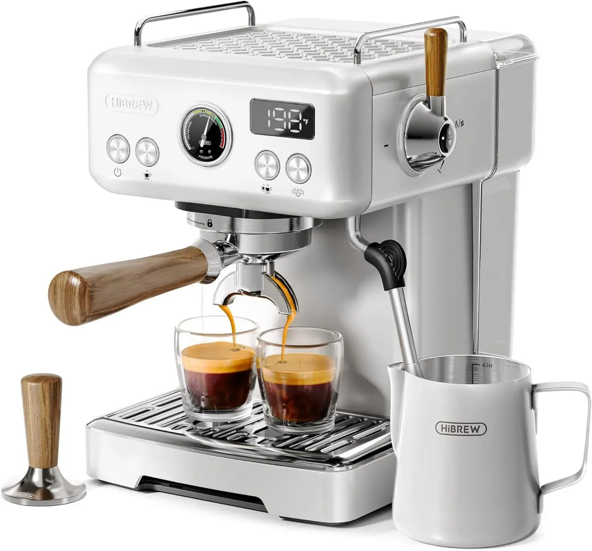 Macchina da caffè espresso HIBREW H10Plus con display intelligente e portafiltro da 58 mm
