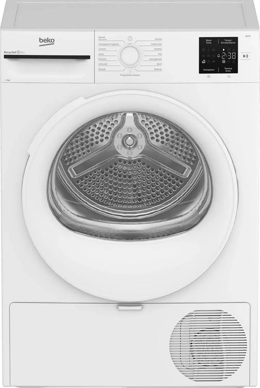 Beko Lavatrice 8kg Classe D, Display Digitale, Motore Silenzioso, Bianco