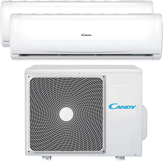 Candy Climatizzatore Dual Split Smart, 9000-12000 Btu, con Pompa di Calore e Controllo Remoto