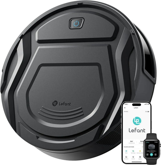 Robot Aspirapolvere LEFANT M210 Pro+, 4000Pa, 200min, Compatibile WiFi/App/Alexa, Rilevamento a 190°, Navigazione Avanzata, Design Sottile e Silenzioso, Ideale per Peli di Animali e Pavimenti Duri, Colore Nero